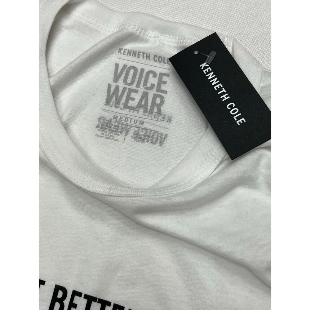 Kenneth Cole Soft VoiceWear White Better Than That Tshirt Medium NWT 100% Cotton - Picture 7 of 8
